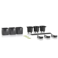 Lechuza Green Wall Home Kit Glossy - Charcoal