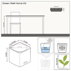 Wall Planters Lechuza Green Wall Home Kit Glossy - White