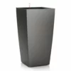 Floor Planters Lechuza Cubico 40 (15.6" D) Planter - Charcoal Metallic