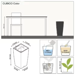 Lechuza Cubico Color 30 (12" D) Planter - Slate Floor Planters 9 Lechuza Cubico Color 30 (12