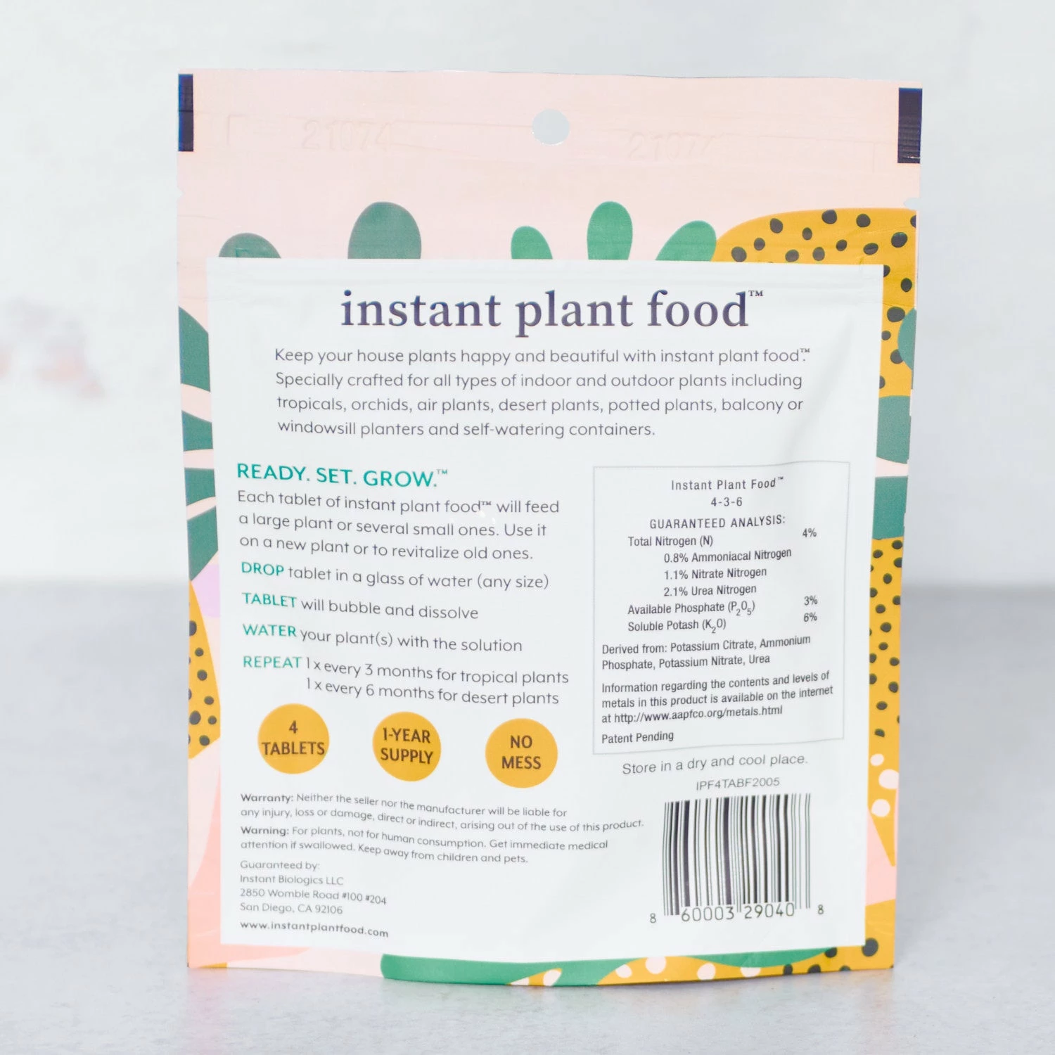 Instant Biologics Fertilizers Instant Plant Food (4Pack) 3 Instant Biologics Fertilizers Instant Plant Food (4Pack)